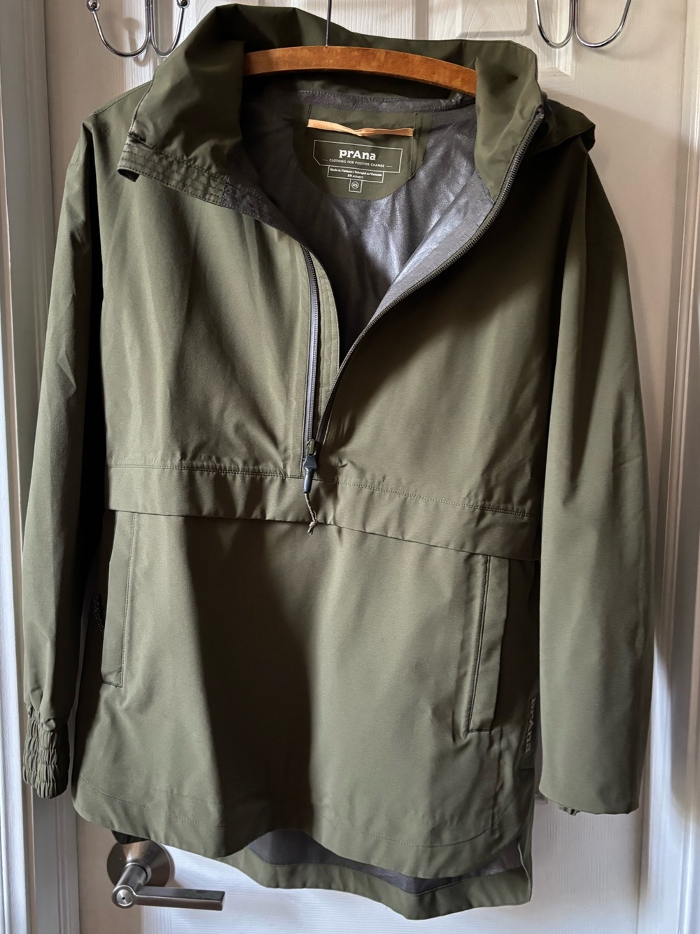 prAna Women’s Olive Green Water-Resistant Anorak Jacket - XS